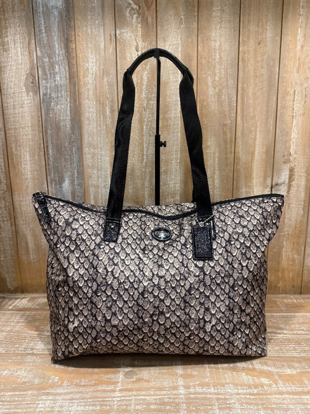 COACH GETAWAY SIGNATURE NYLON PACKABLE WEEKENDER TOTE BAG & POUCH Travel New - Picture 2 of 15